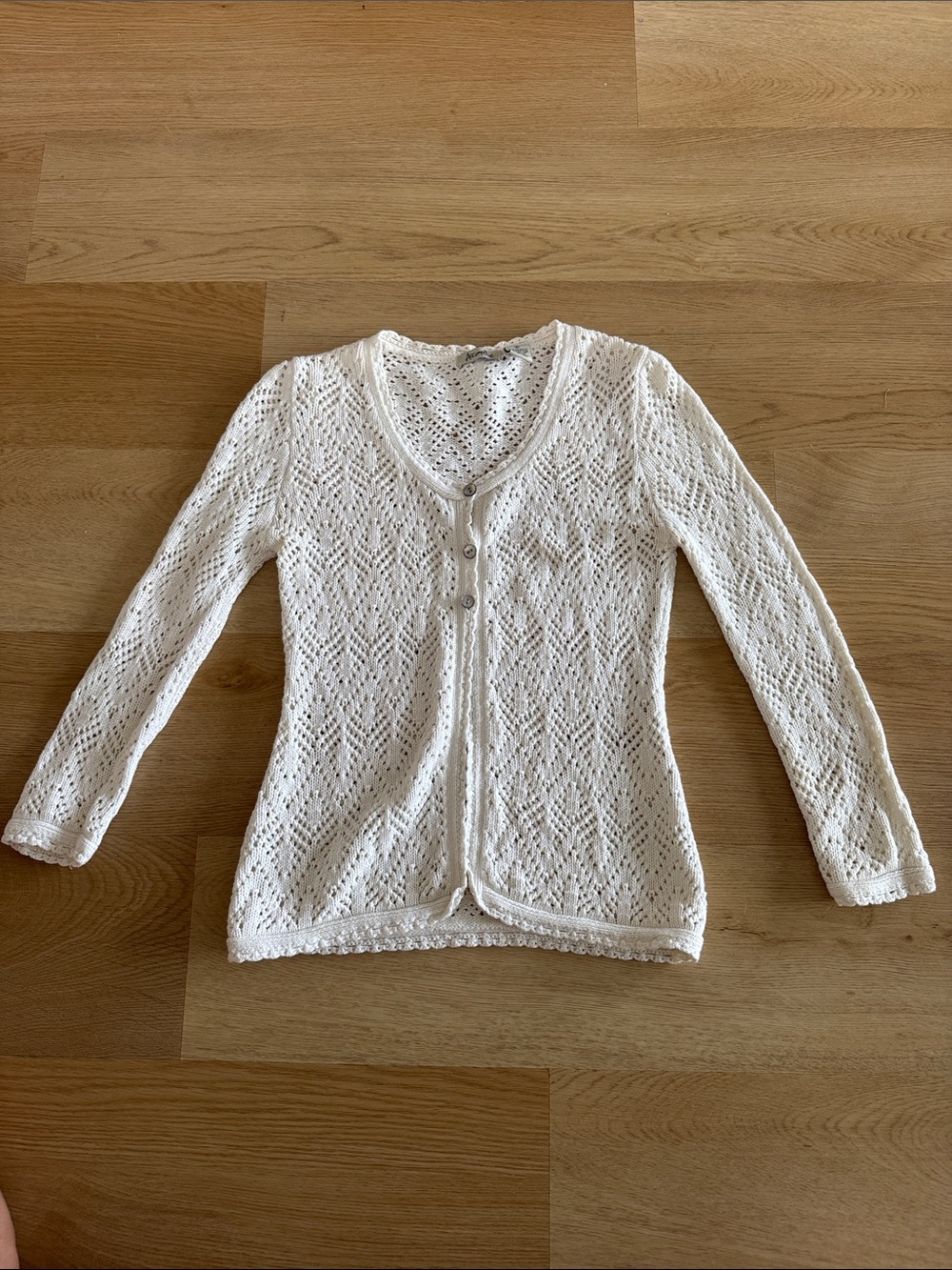 Accomplice Feminine Vintage Indie Summer Crochet Cardigan Layering Top Size S